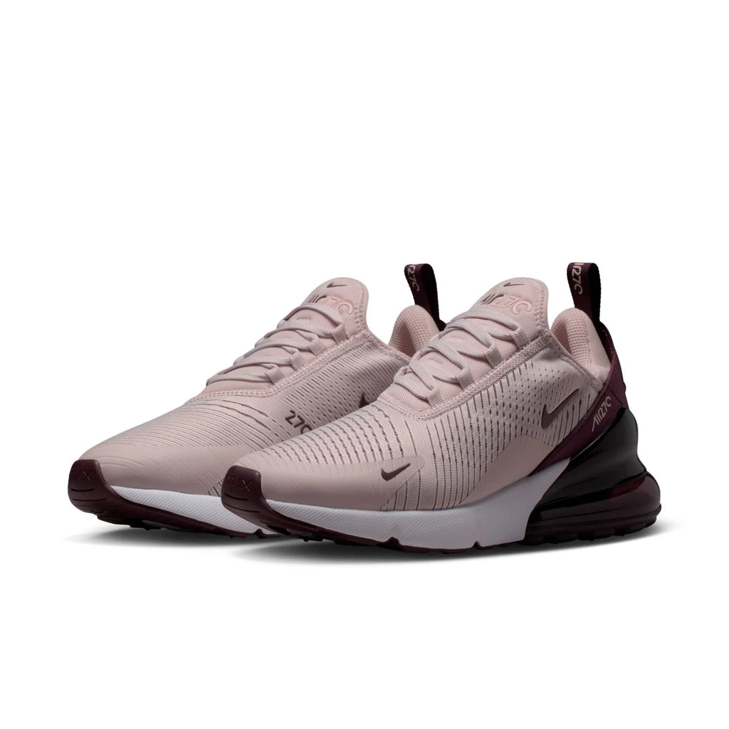 Nike Air Max 270 Light Pink Sneakers with Burgundy Heel