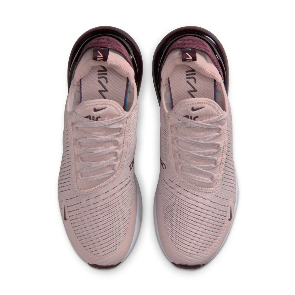 Nike Air Max 270 Light Pink Sneakers with Burgundy Heel