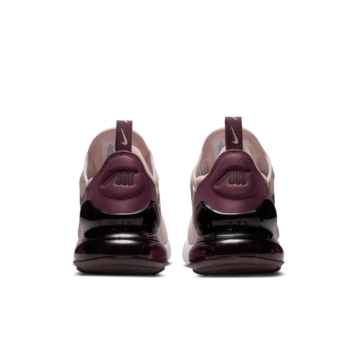 Nike Air Max 270 Light Pink Sneakers with Burgundy Heel