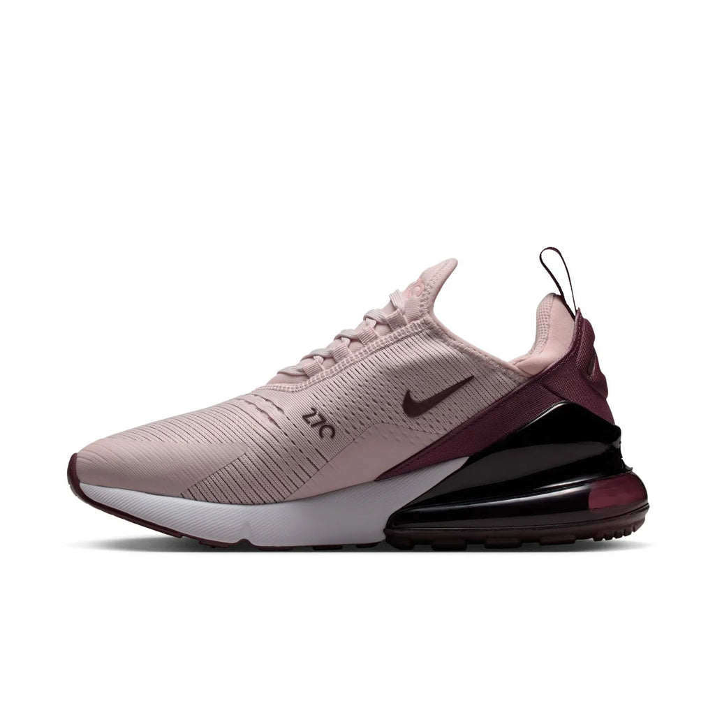 Nike Air Max 270 Light Pink Sneakers with Burgundy Heel