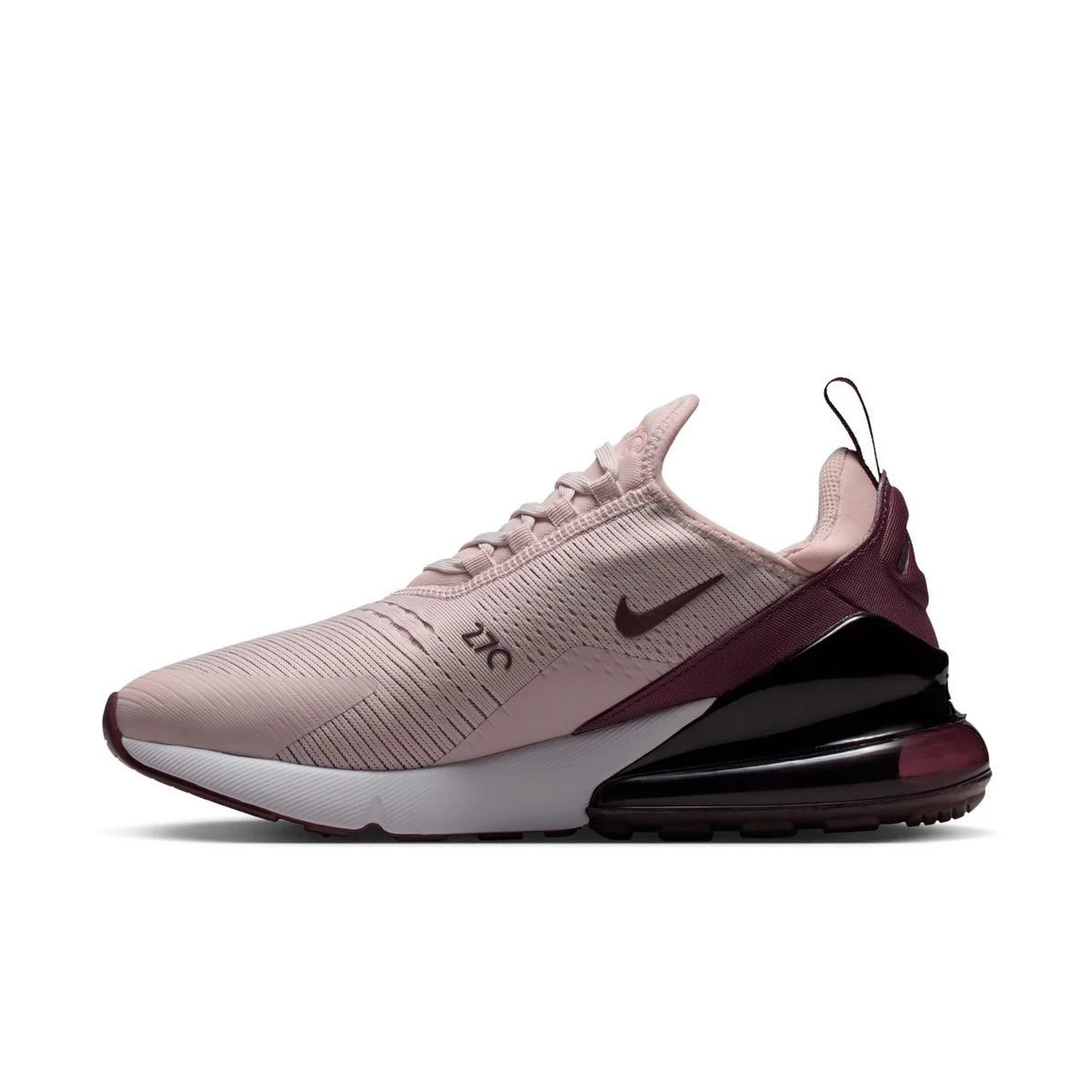 Nike Air Max 270 Light Pink Sneakers with Burgundy Heel