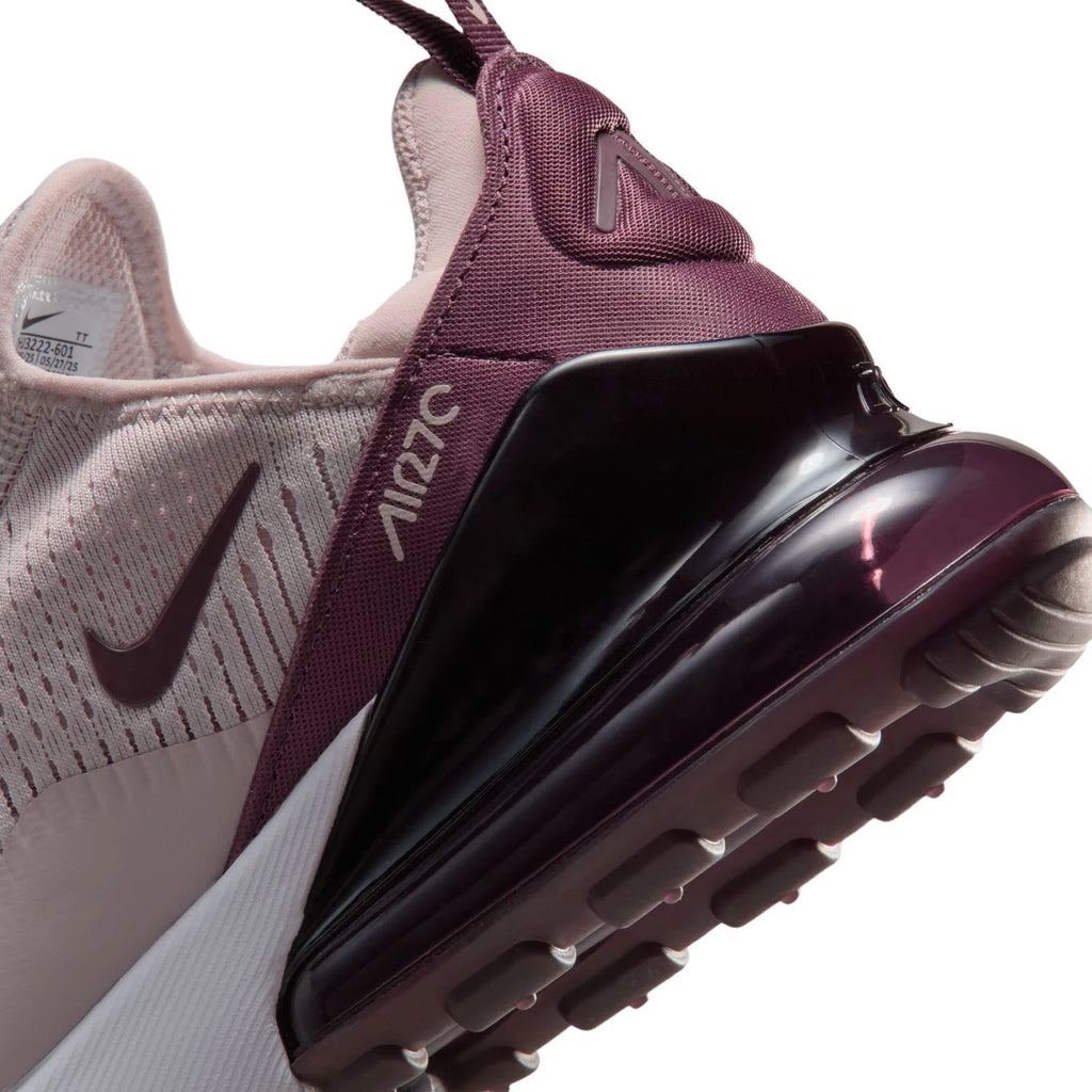 Nike Air Max 270 Light Pink Sneakers with Burgundy Heel