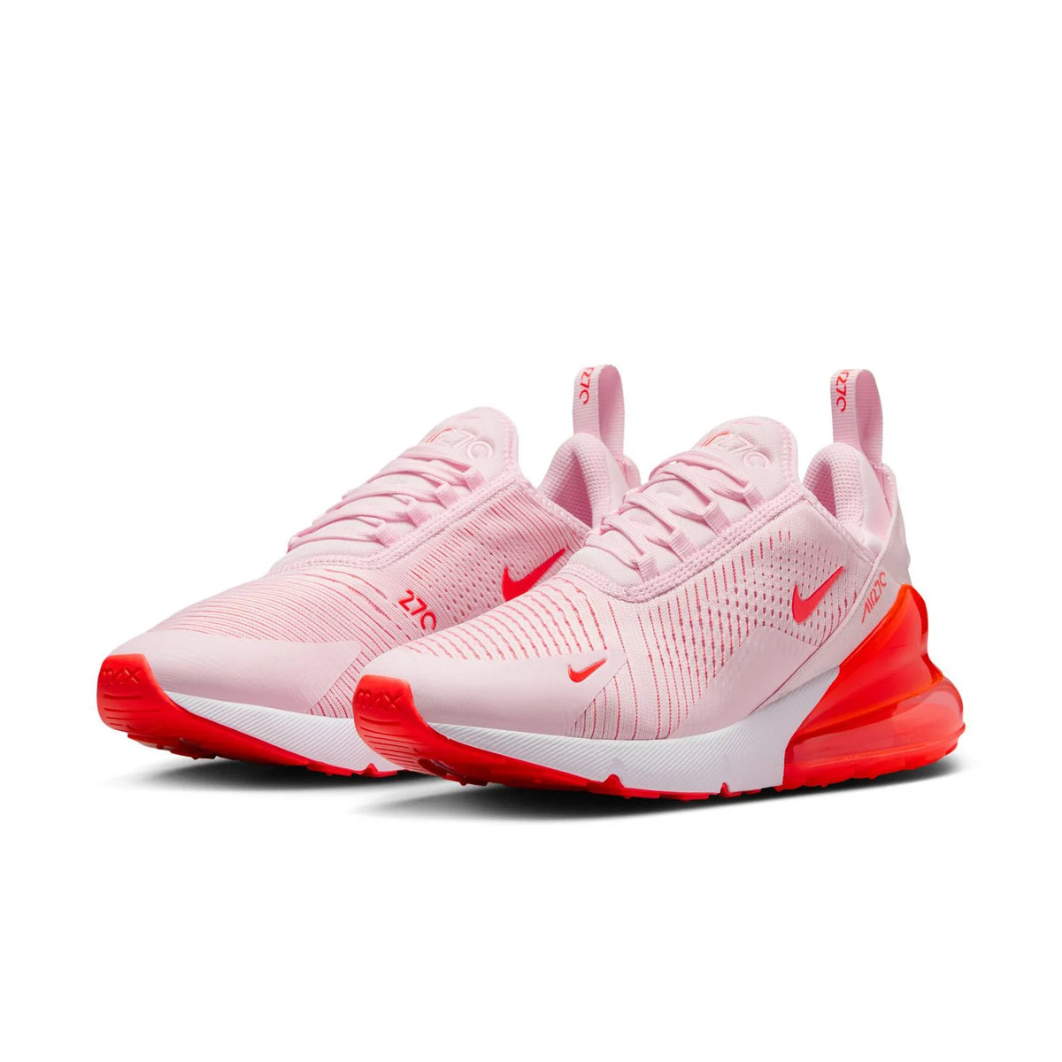 Nike Air Max 270 Light Pink Sneakers with Bright Coral Accents