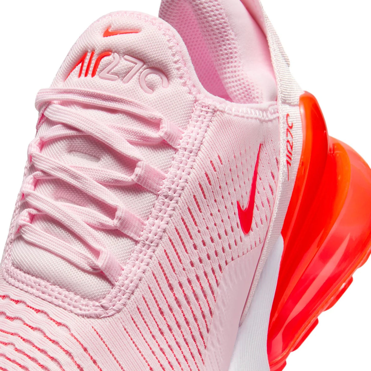 Nike Air Max 270 Light Pink Sneakers with Bright Coral Accents