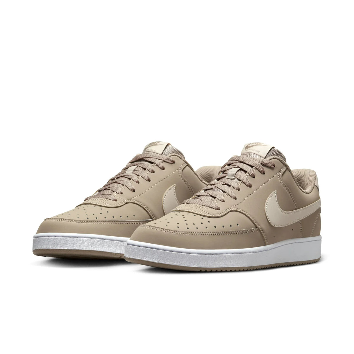 Nike Court Vision Low Beige Sneakers with Cream Swoosh