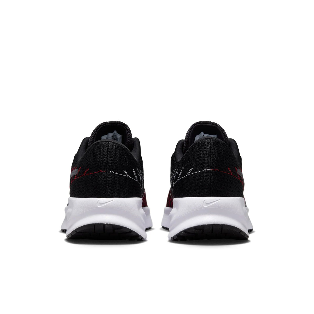 Nike Black Sneakers with Red and White Line Details