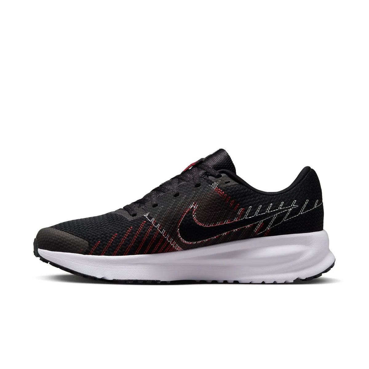 Nike Black Sneakers with Red and White Line Details
