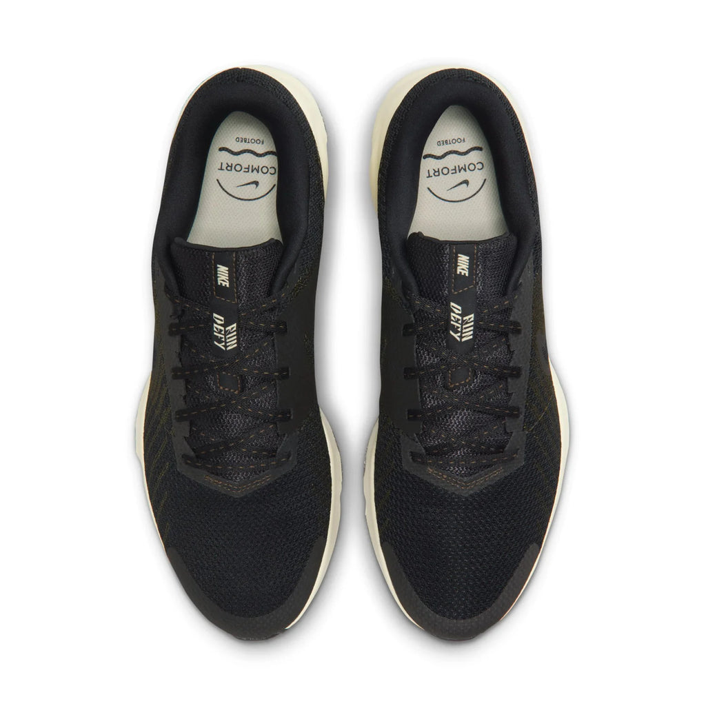 Nike Run Defy Black Running Shoes with Cream Sole