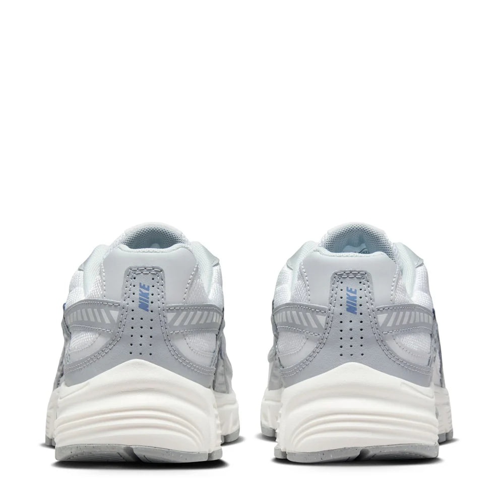 Nike Initiator White and Silver Sneakers with Blue Swoosh