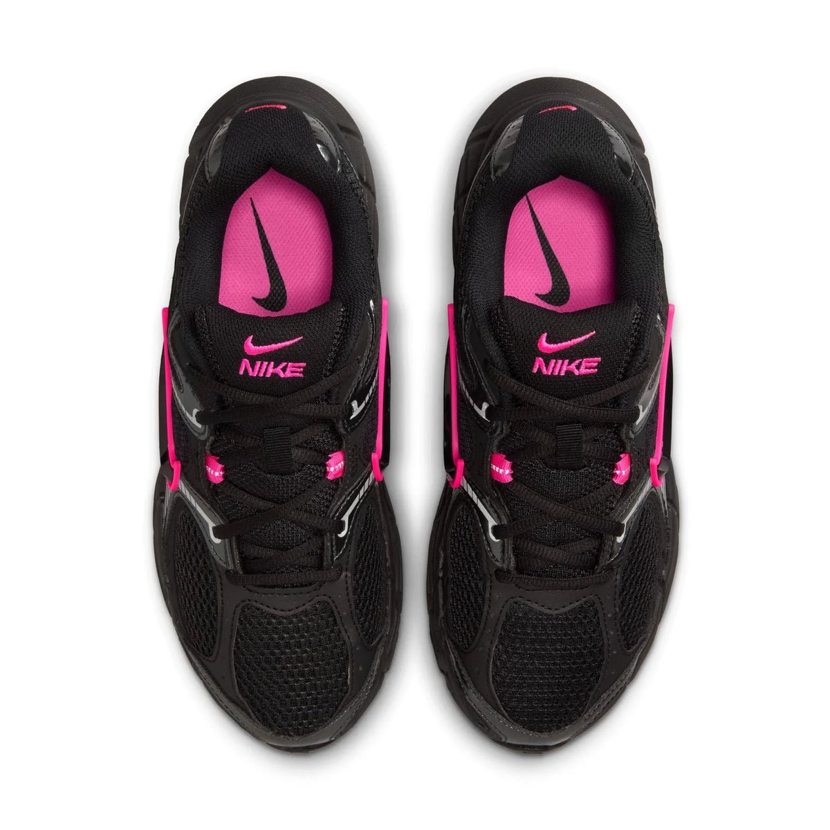 Nike Black Mesh Sneakers with Bright Pink Accents