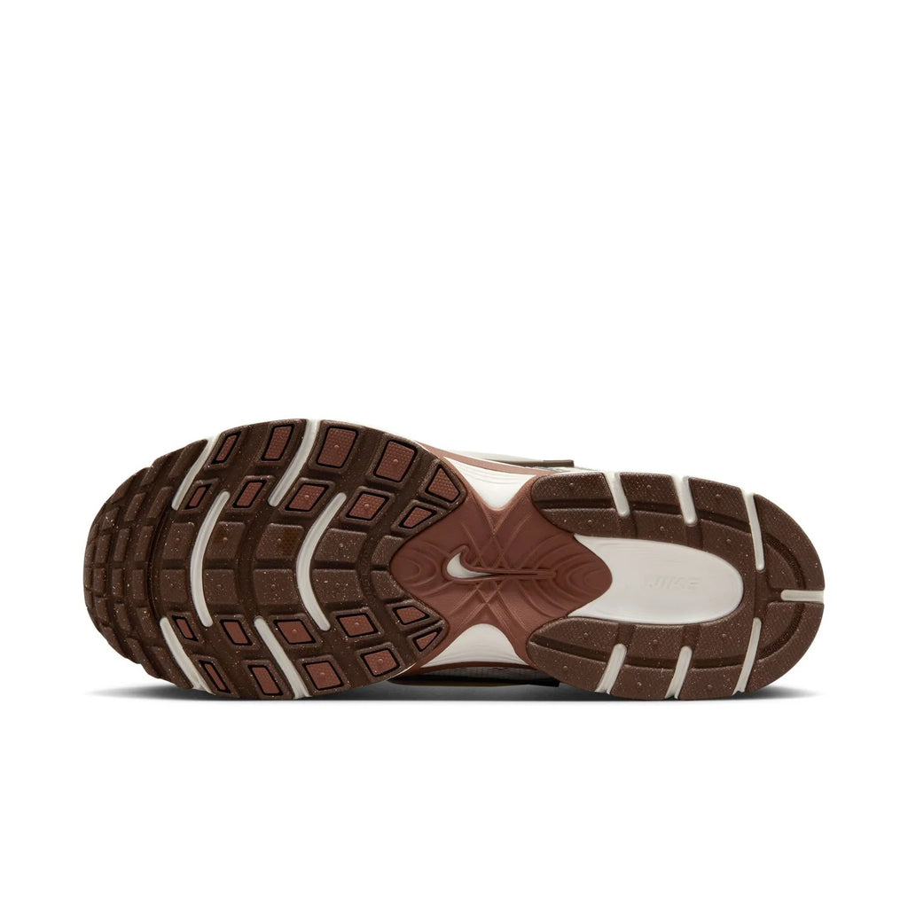 Nike White and Silver Mesh Sneakers with Brown Accents
