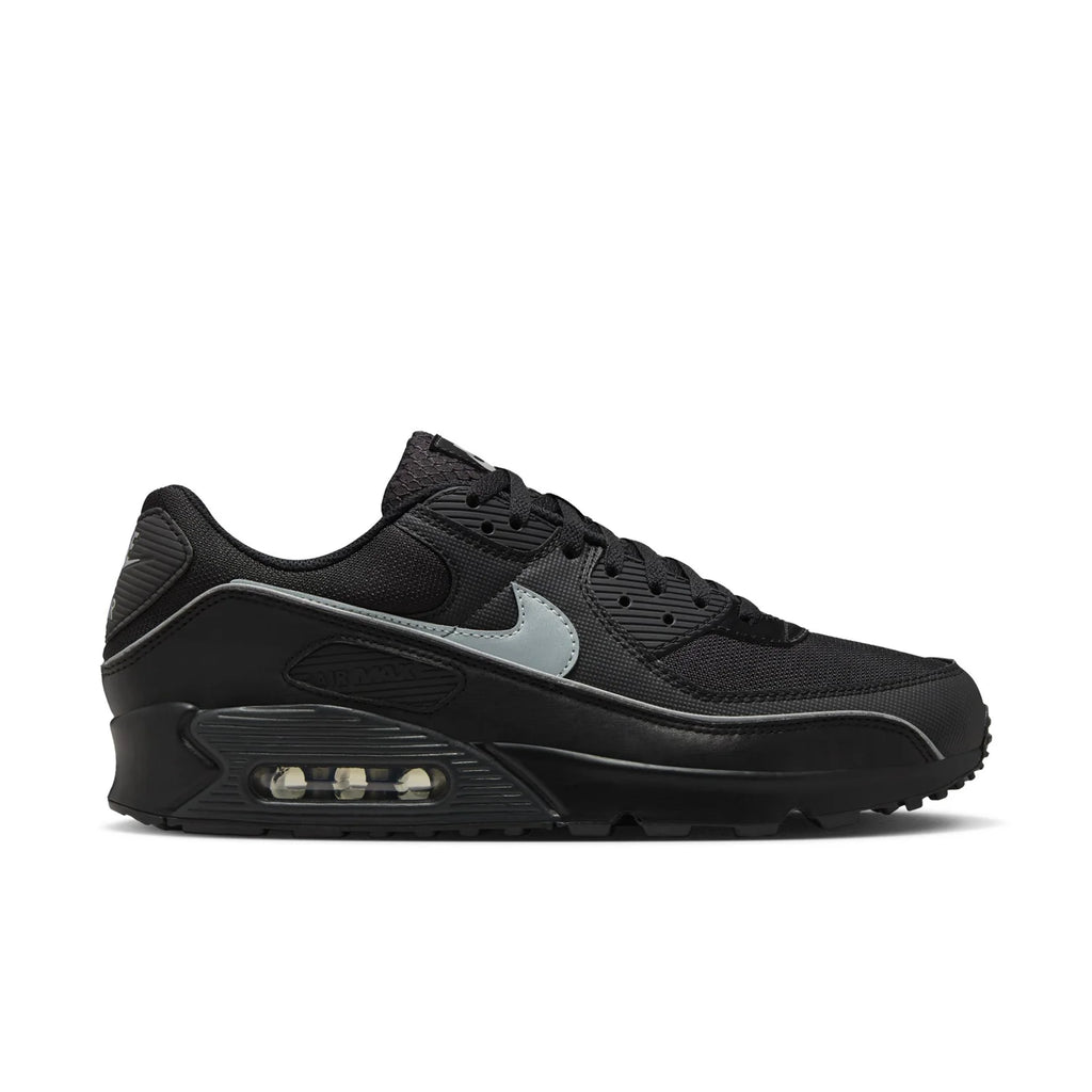 Nike Air Max 90 Black Sneakers with Silver Swoosh