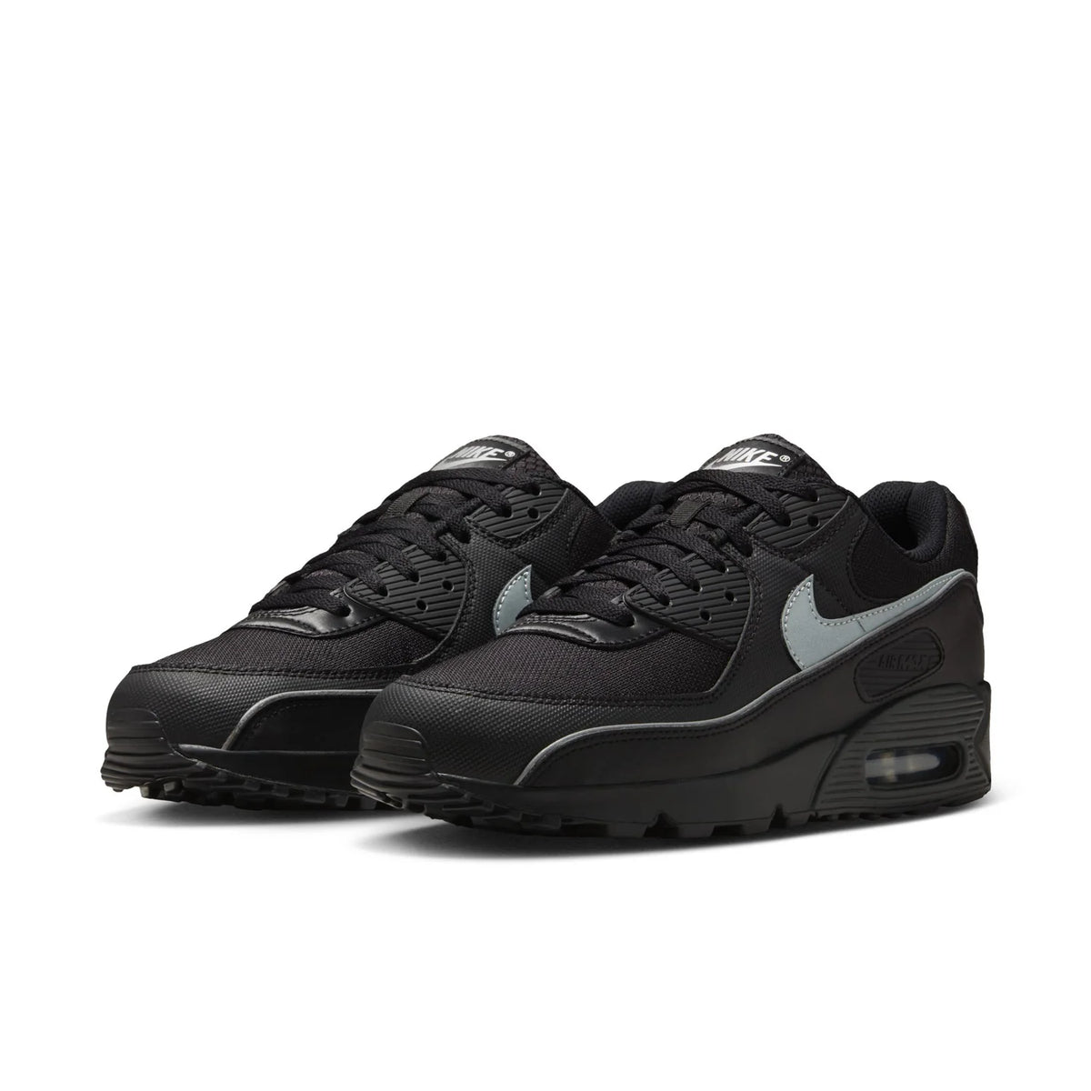 Nike Air Max 90 Black Sneakers with Silver Swoosh