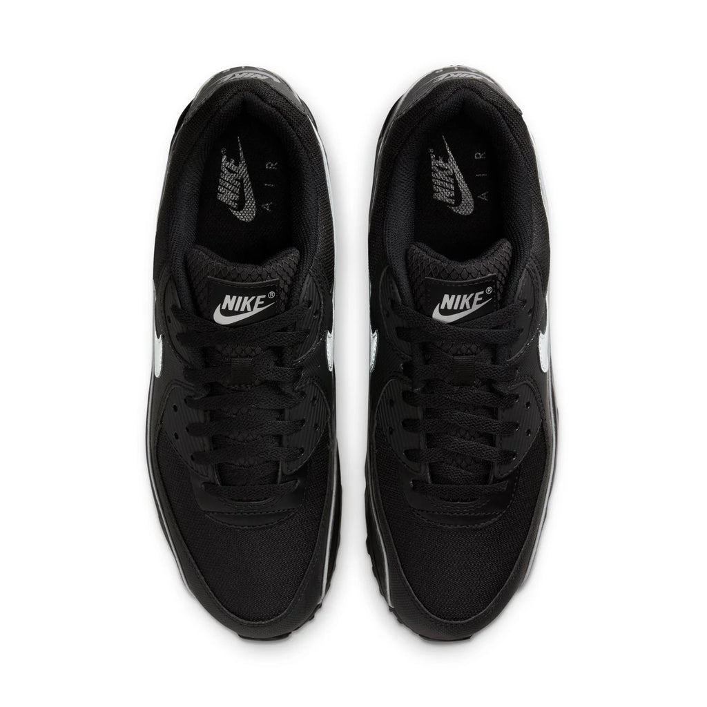 Nike Air Max 90 Black Sneakers with Silver Swoosh