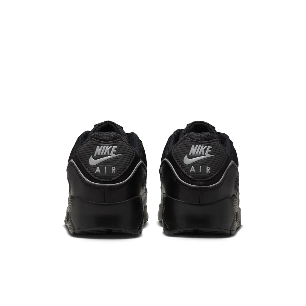 Nike Air Max 90 Black Sneakers with Silver Swoosh