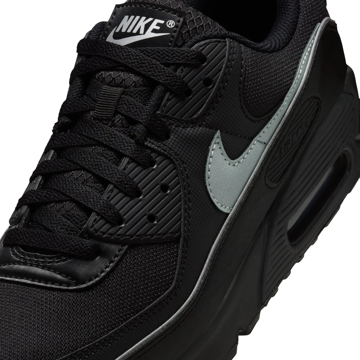 Nike Air Max 90 Black Sneakers with Silver Swoosh