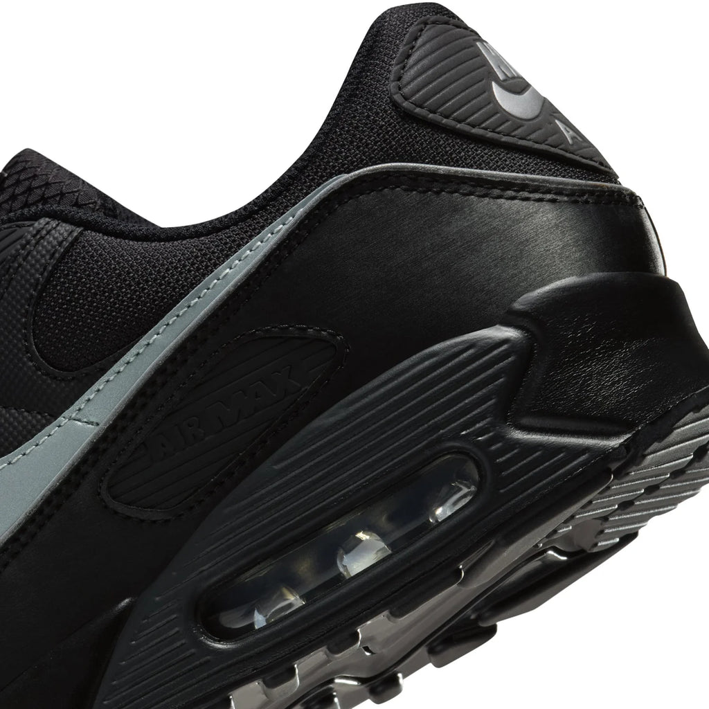 Nike Air Max 90 Black Sneakers with Silver Swoosh