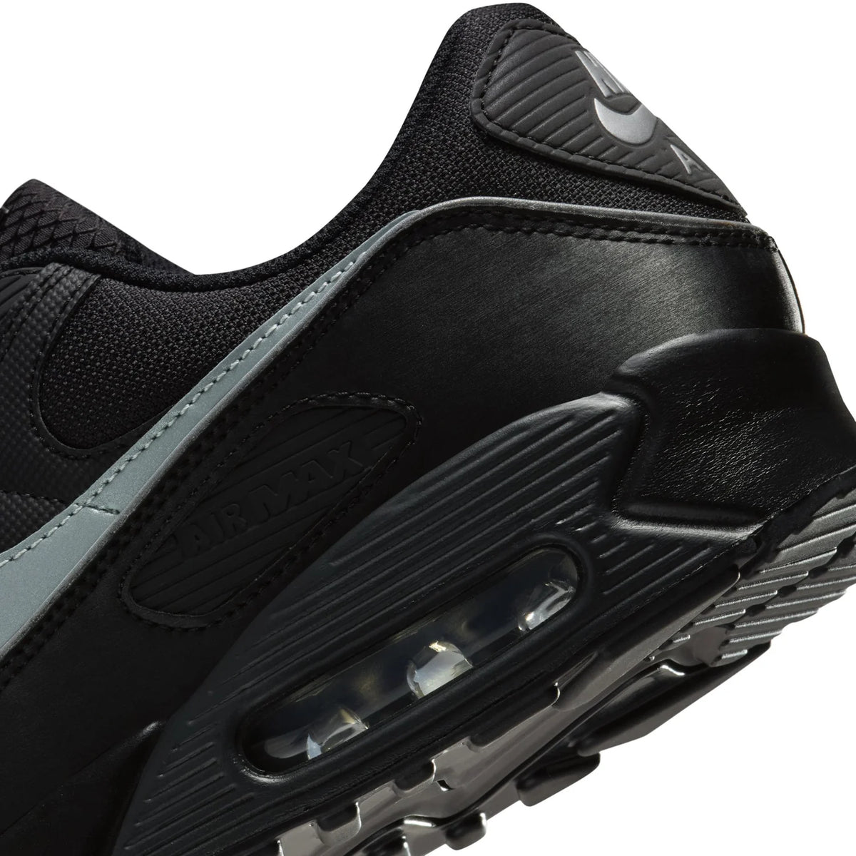 Nike Air Max 90 Black Sneakers with Silver Swoosh