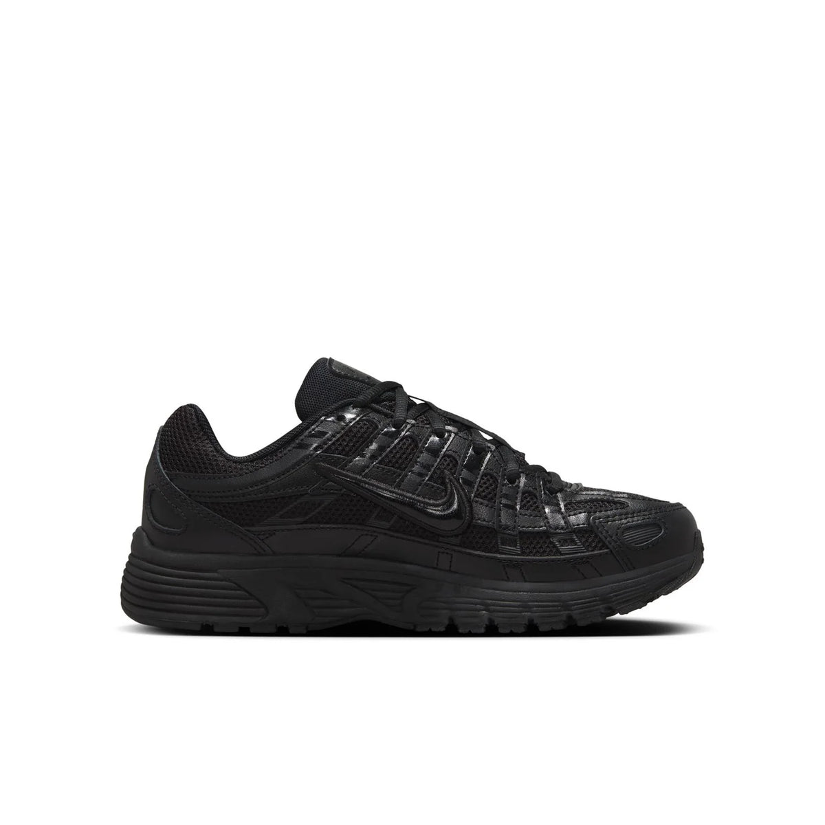 Nike All-Black Layered Mesh Sneakers with Chunky Sole
