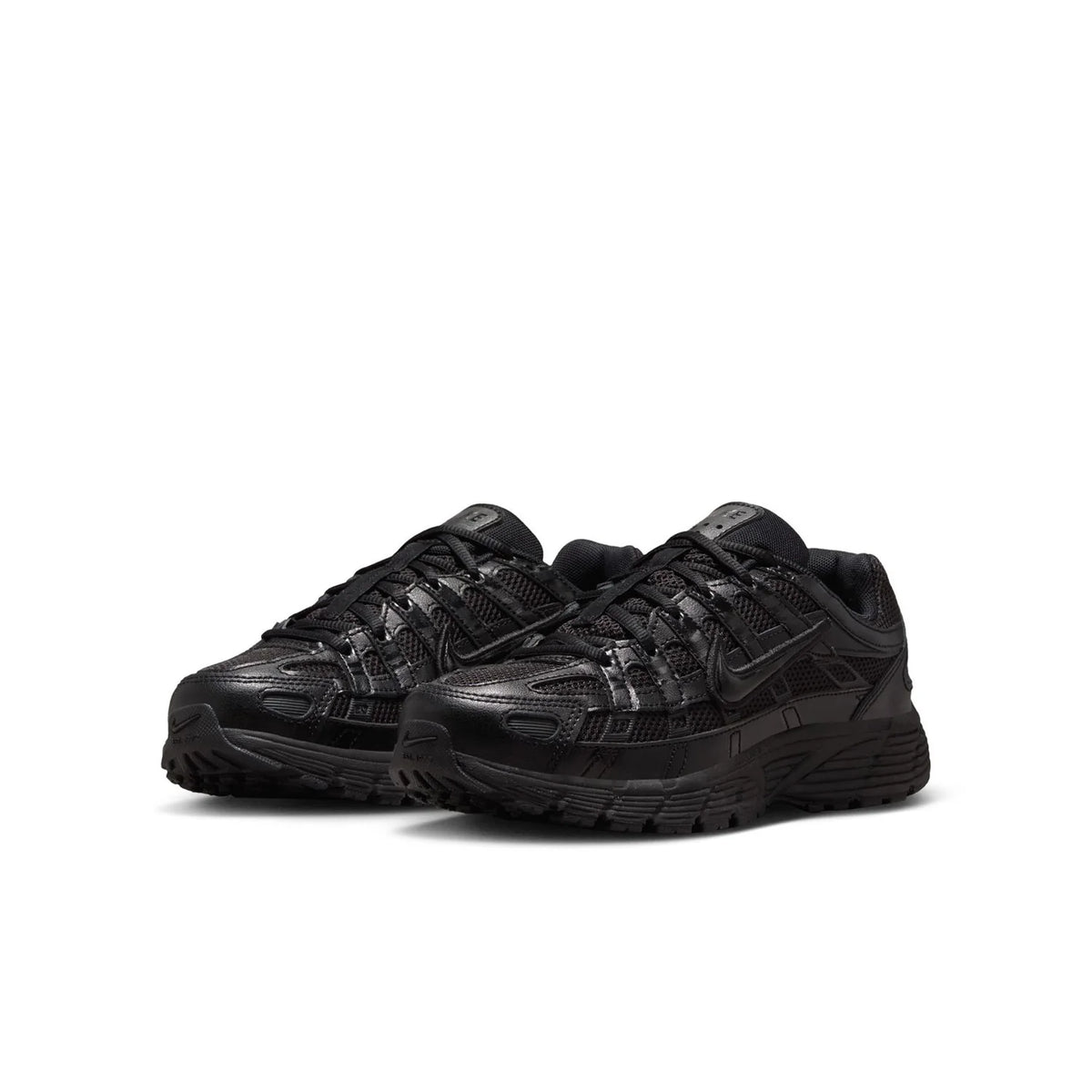 Nike All-Black Layered Mesh Sneakers with Chunky Sole