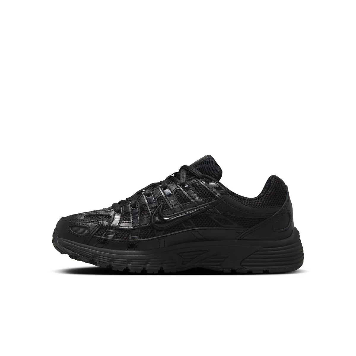 Nike All-Black Layered Mesh Sneakers with Chunky Sole