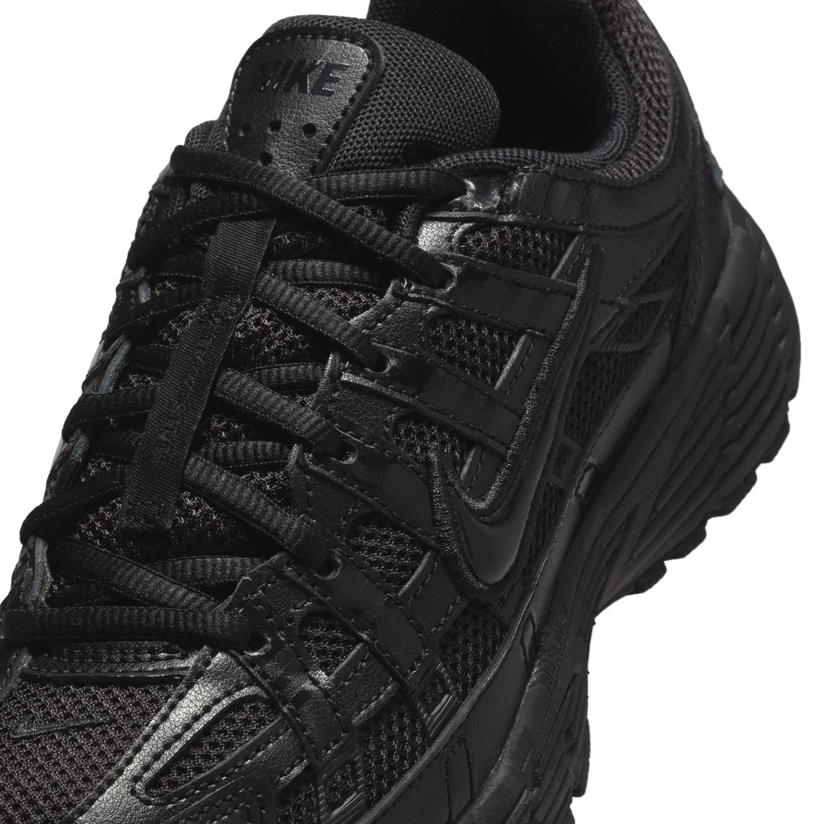 Nike All-Black Layered Mesh Sneakers with Chunky Sole