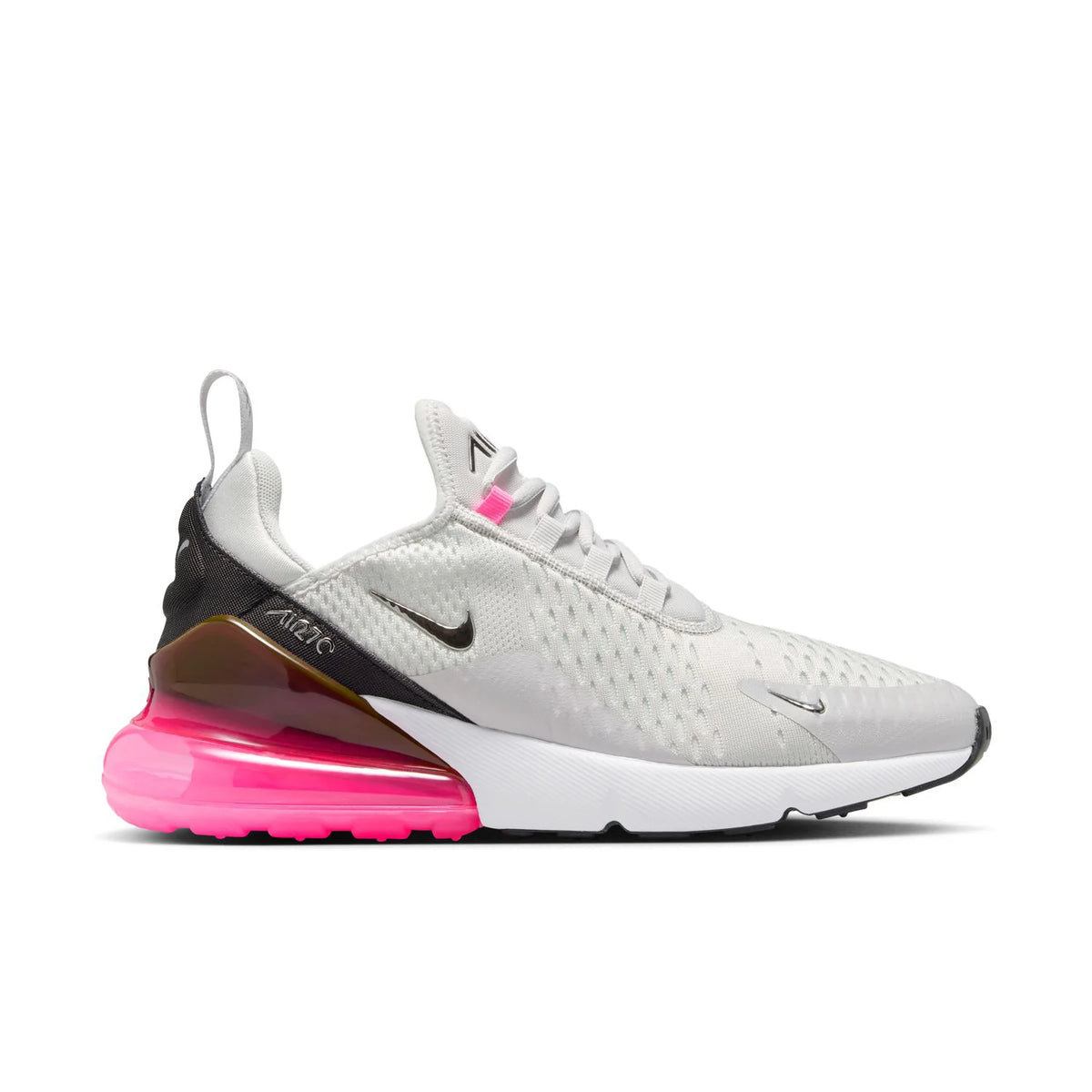 Nike Air Max 270 Light Gray Sneakers with Pink Air Unit