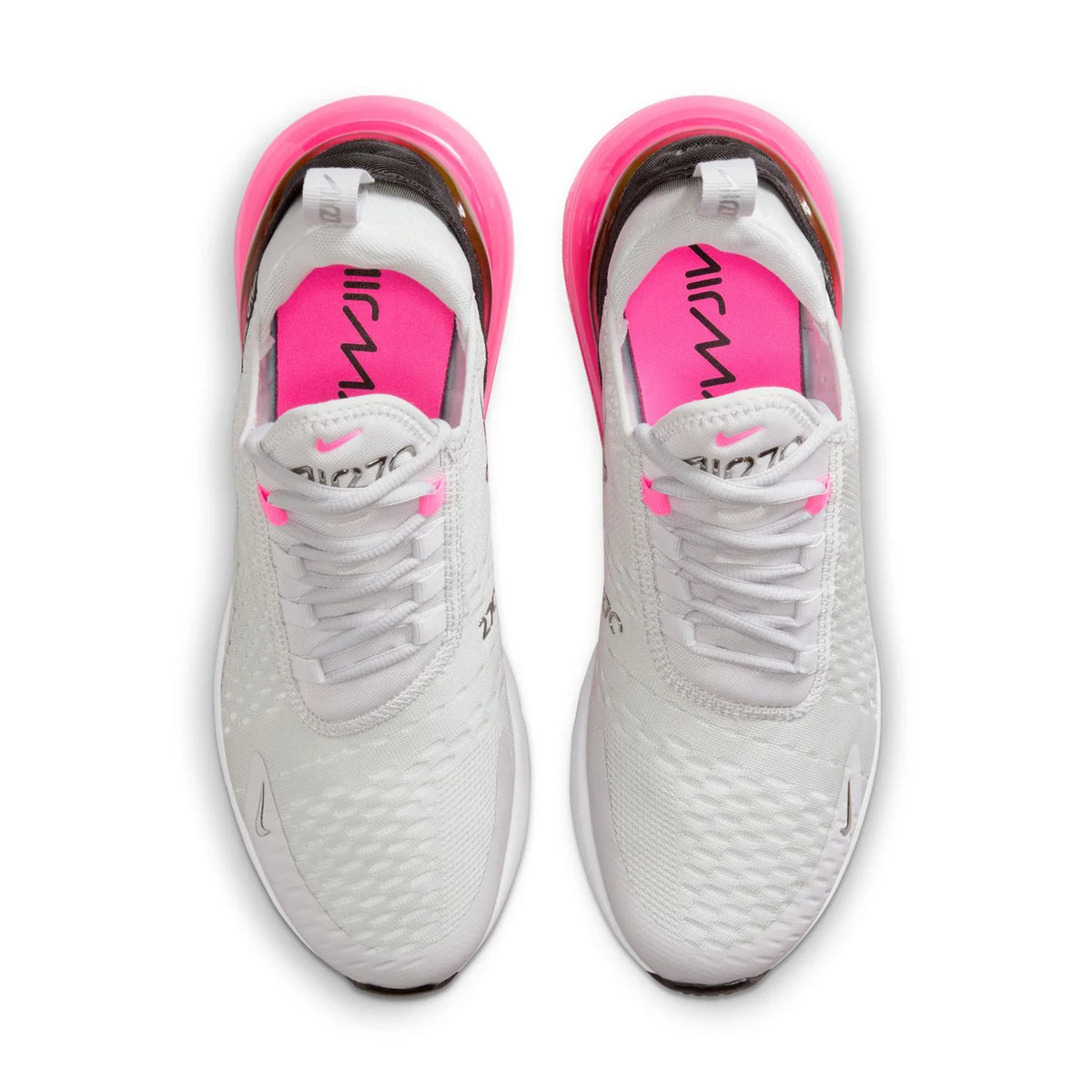 Nike Air Max 270 Light Gray Sneakers with Pink Air Unit