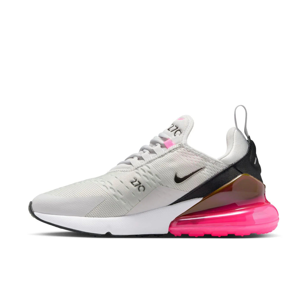 Nike Air Max 270 Light Gray Sneakers with Pink Air Unit