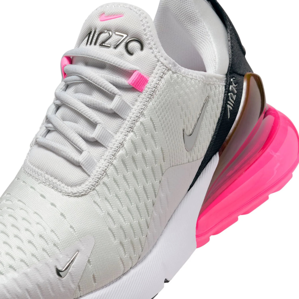 Nike Air Max 270 Light Gray Sneakers with Pink Air Unit