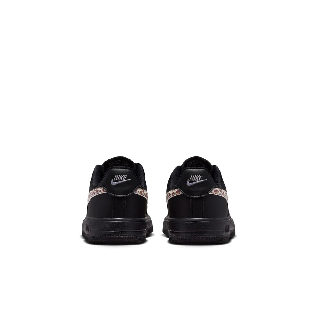Nike Air Force 1 Low Black Sneakers with Leopard Print Swoosh