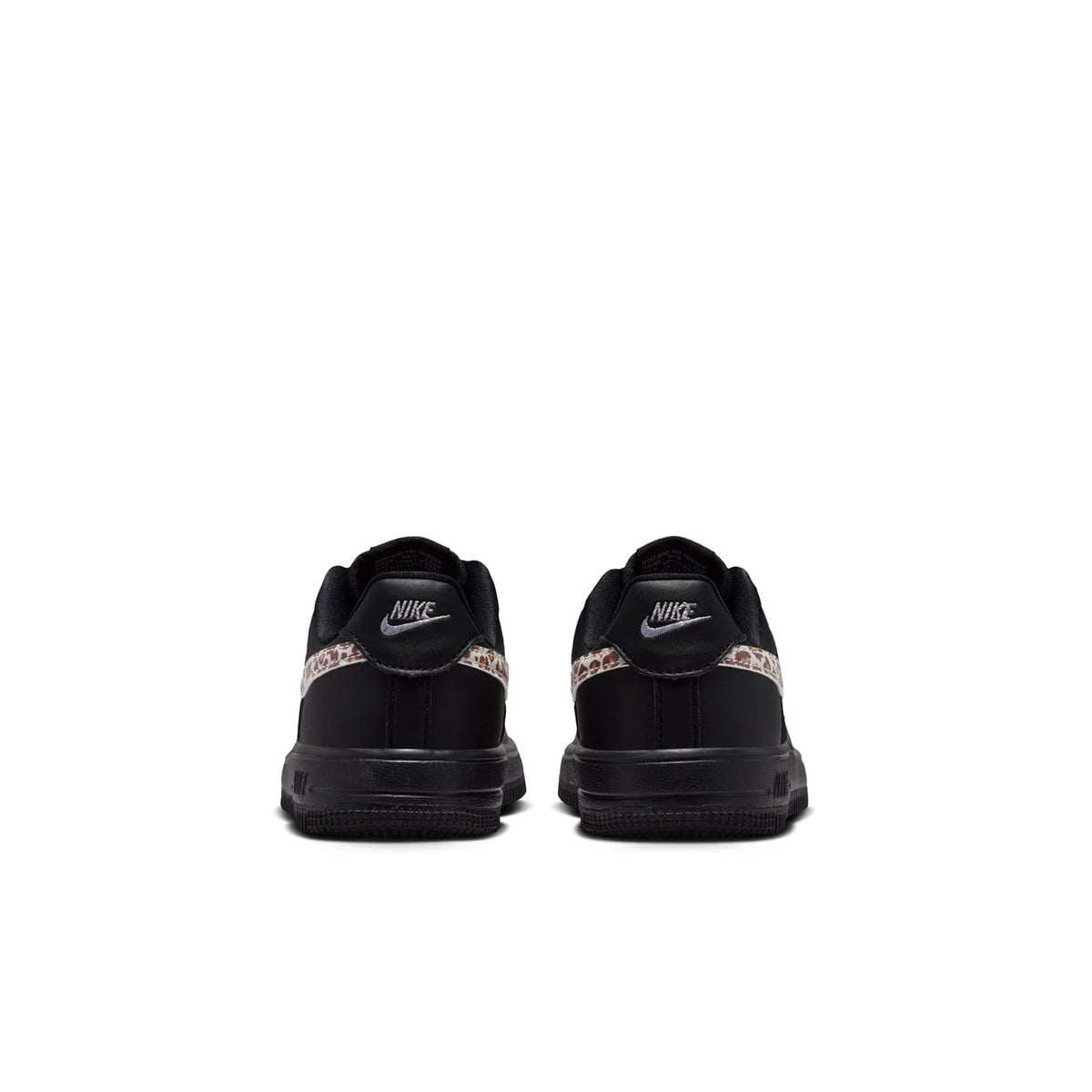 Nike Air Force 1 Low Black Sneakers with Leopard Print Swoosh