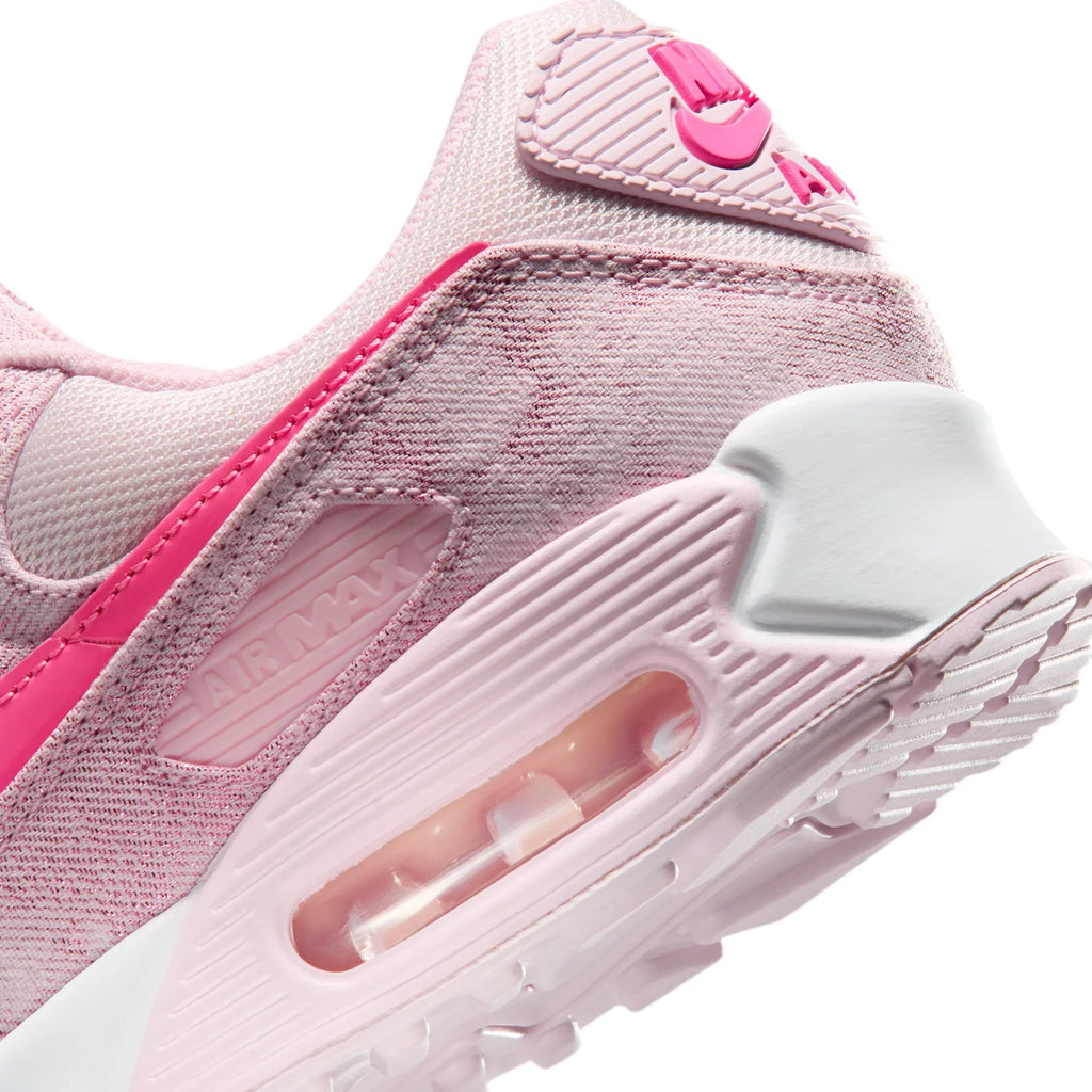 Nike Air Max 90 Light Pink Sneakers with Bright Pink Swoosh