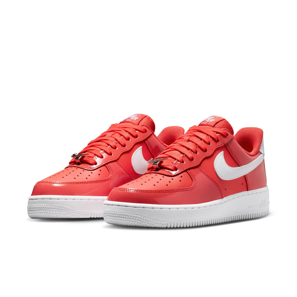Nike Air Force 1 Low Coral Red Sneakers with White Swoosh