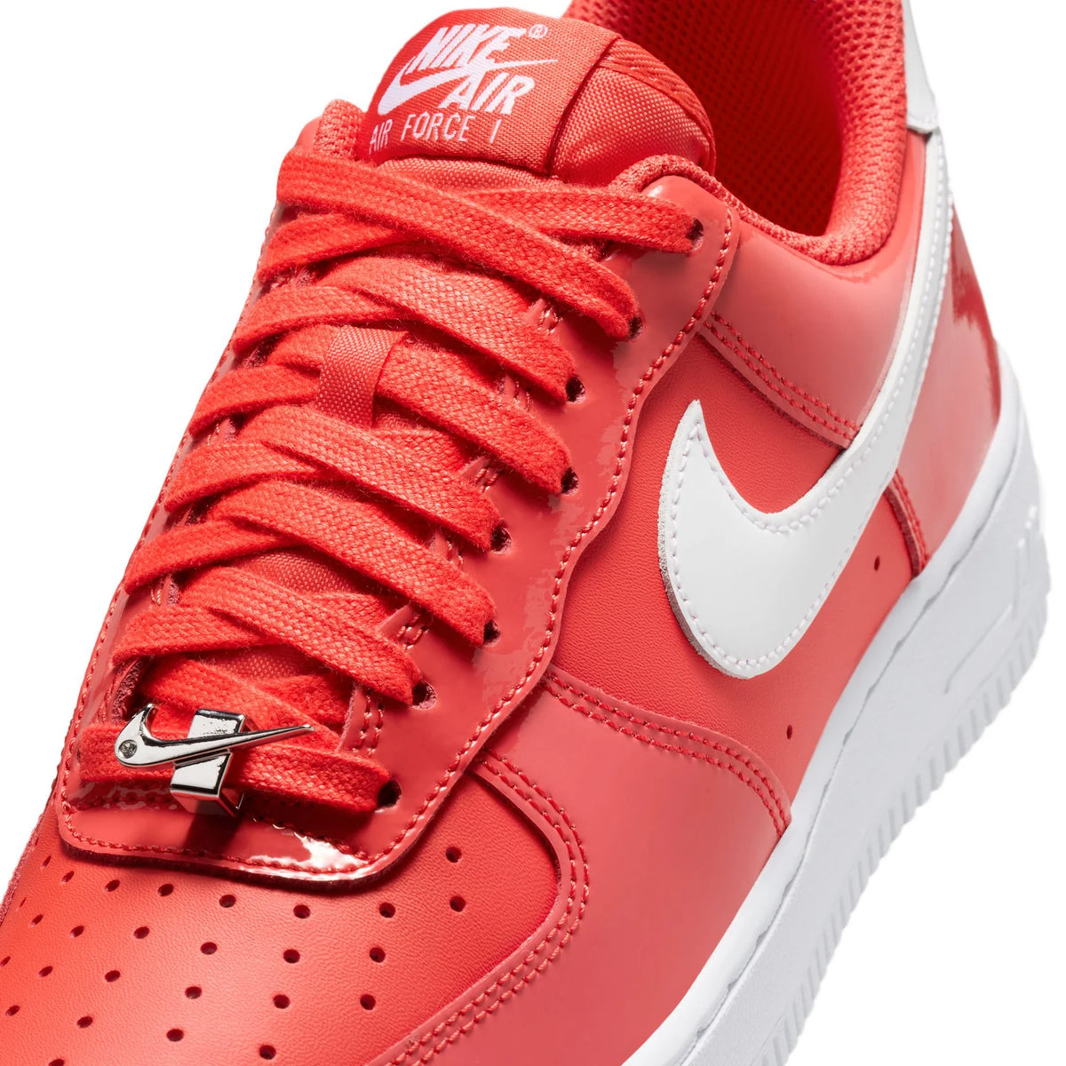 Nike Air Force 1 Low Coral Red Sneakers with White Swoosh