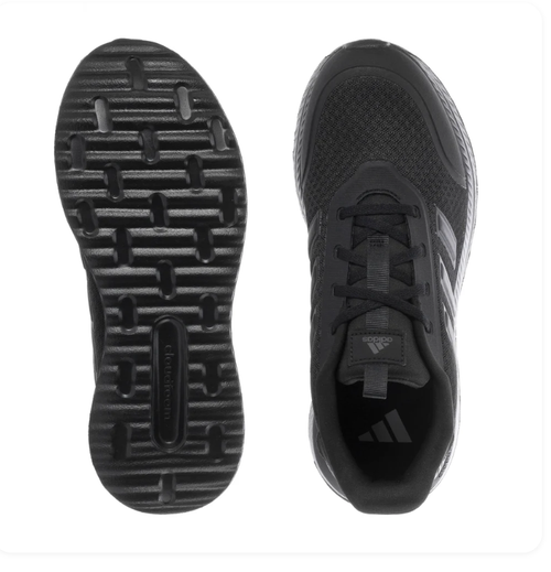 adidas Black Sneakers with Three Stripes and Textured Sole