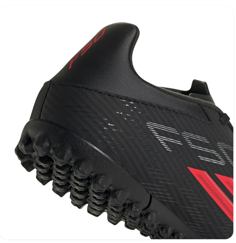 adidas F50 Black Turf Soccer Shoes with Red Stripes