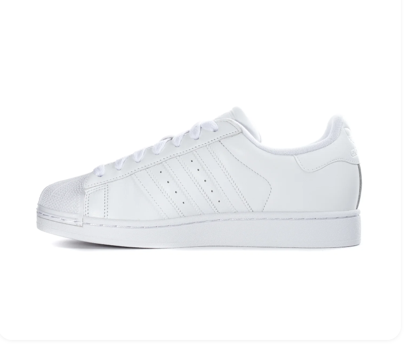 adidas Superstar All-White Sneakers with Shell Toe