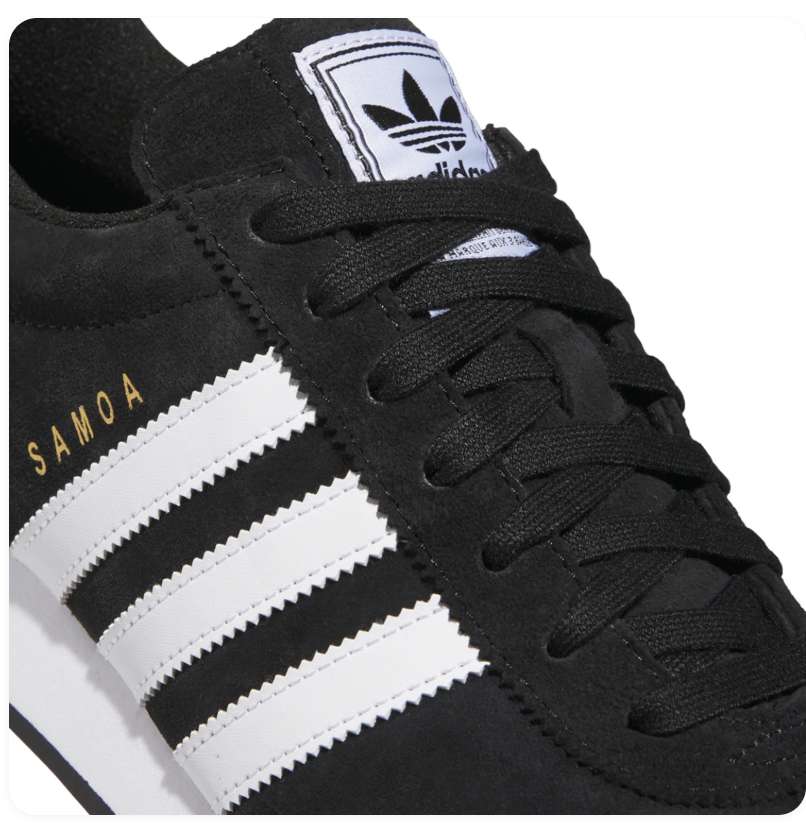adidas Samoa Black Sneakers with White Stripes