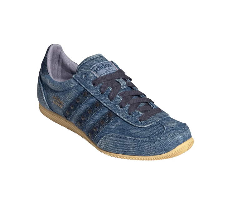 adidas Gazelle Blue Denim-Look Sneakers with Gum Sole