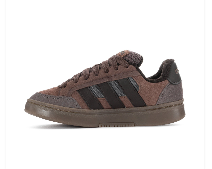 adidas Brown Low-Top Sneakers with Dark Stripes