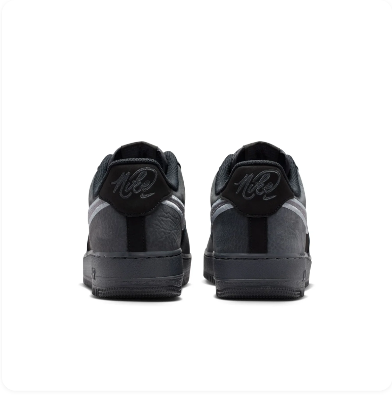 Nike Air Force 1 Low Black and Silver Sneakers