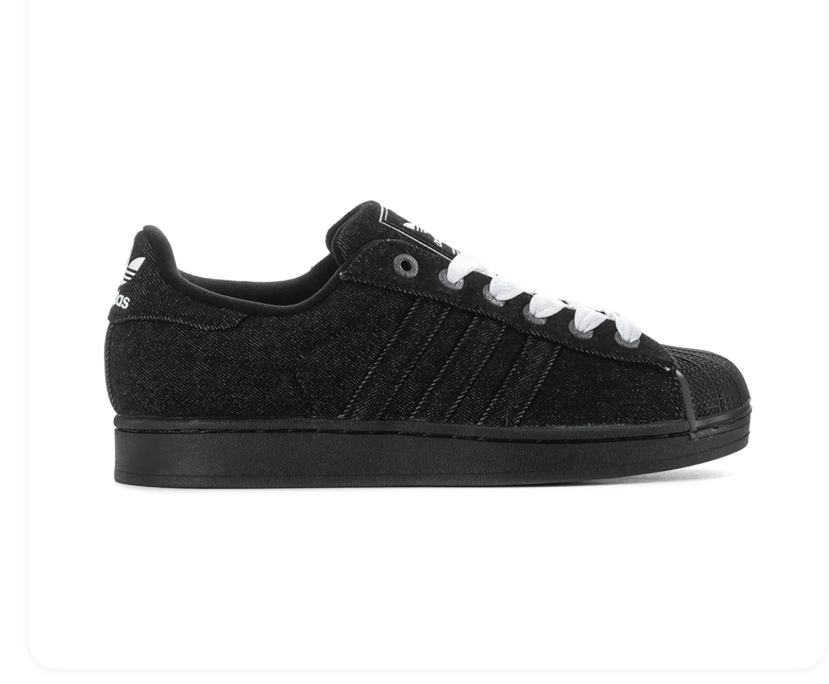 adidas Black Low-Top Sneakers with White Laces