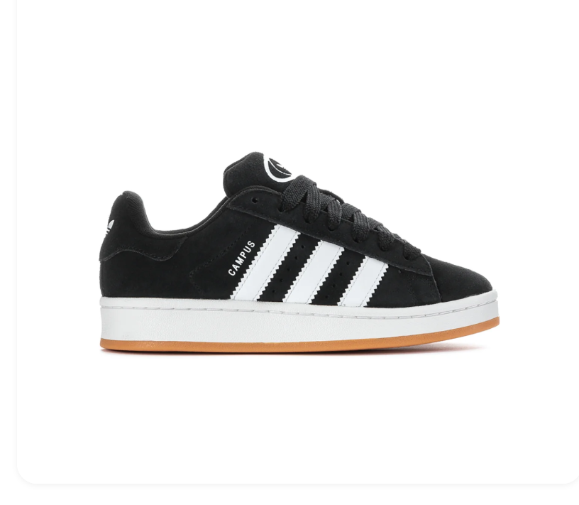 adidas Black & White Low-Top Sneakers with Gum Sole