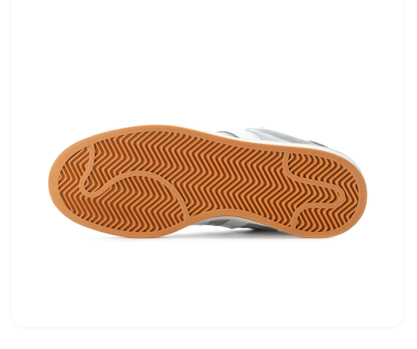 adidas Campus Grey Sneakers with White Stripes and Gum Sole
