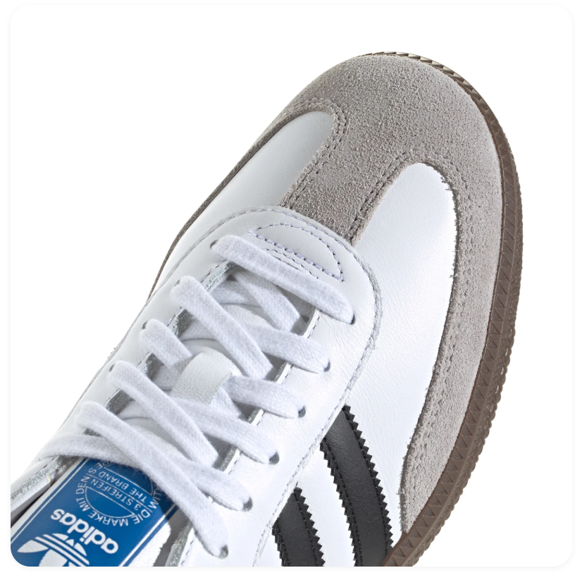 adidas Samba Black Sneakers with White Stripes and Gum Sole