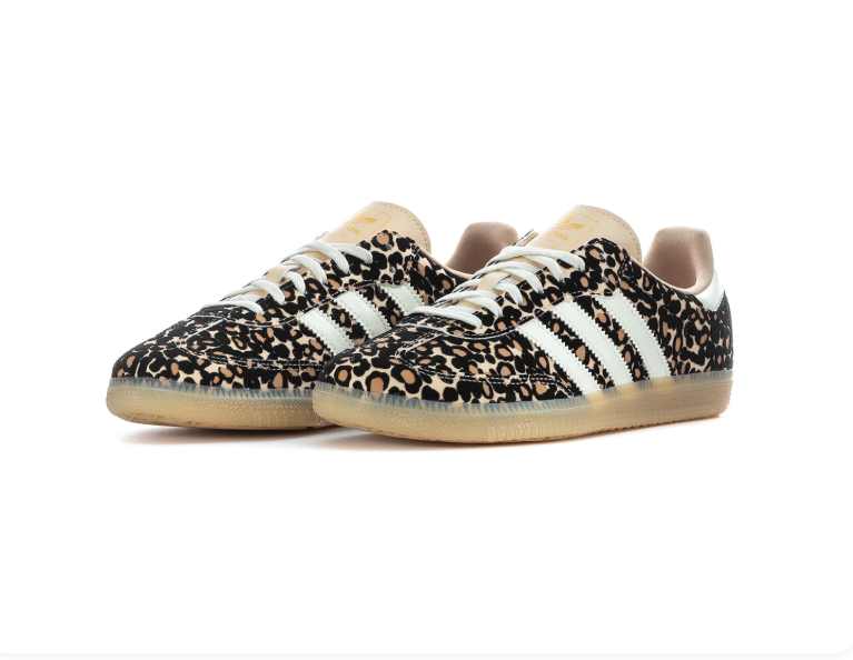 adidas Leopard Print Sneakers with White Stripes