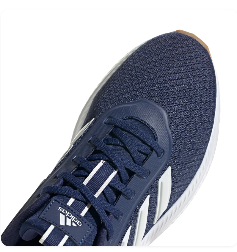 adidas Navy Blue Sneakers with White Stripes and Gum Sole