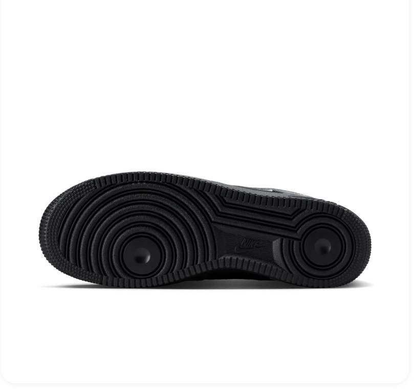 Nike Air Force 1 Low Black and Silver Sneakers