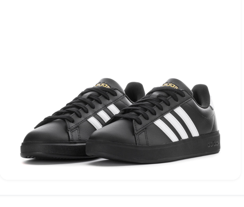 adidas Black Low-Top Sneakers with White Stripes and Cloudfoam Sole